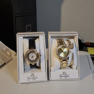 Jessica Simpson Gold and Black Women's Watches